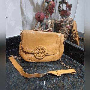 Tory Burch Camel Leather Crossbody Bag